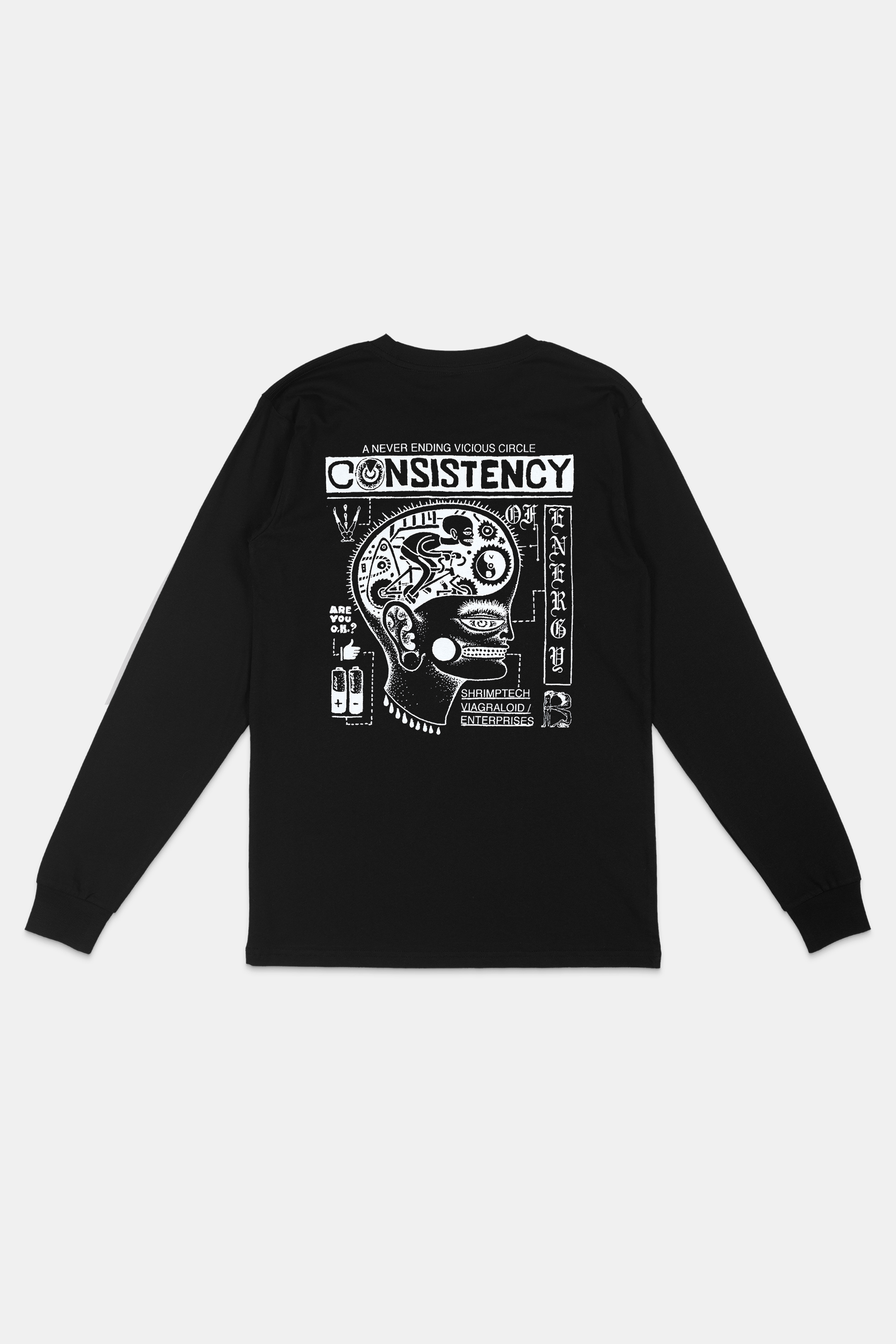 CONSISTENCY OF ENERGY LONGSLEEVE T-SHIRT (WASHED BLACK) – Viagra